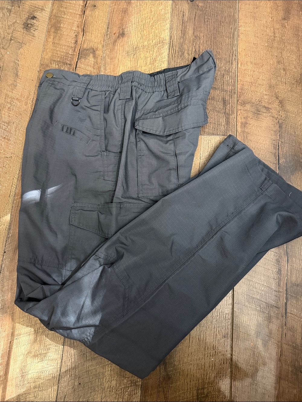 Men's Cargo Pants with Elastic Waistband - Charcoal